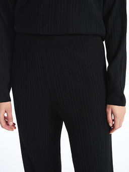 Kad?n Beli Lastikli D?z Triko Pantolon