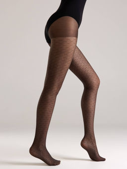 Колготки фантазийные CONTE Колготки в мелкую сеточку с линиями BLUES grafit - Conte elegant фото 2