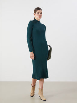 Yar?m Bal?k?? Yaka Triko Elbise