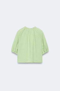 2-14 A?OS/ BLUSA CUADRO VICHY LIMITED EDITION / Verde claro - Zara фото 6