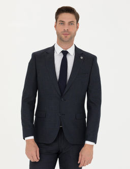 Lacivert Ex. Slim Fit Tak_m Elbise