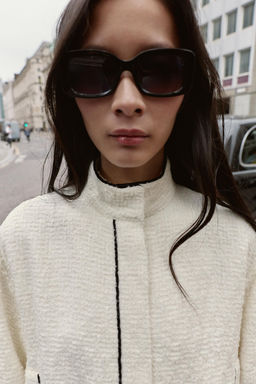 CONTRASTING TRIM BOMBER JACKET - Zara фото 4