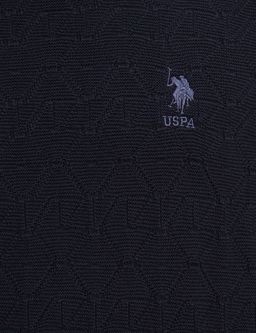 U. S. Polo Assn / Мужской темно-синий трикотажный свитер с круглым вырезом - U.s. polo assn фото 5