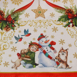 Скатерть новогодняя Этель Новогодние игрушки d=220см +/-3см с ГВМО, хл100%  фото 14