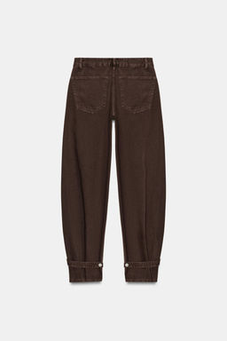 TRF BALLOON MID-WAIST JEANS WITH BELT LOOPS - Zara фото 17