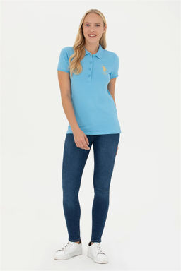 Женская базовая футболка бирюзового цвета - U.s. polo assn фото 4