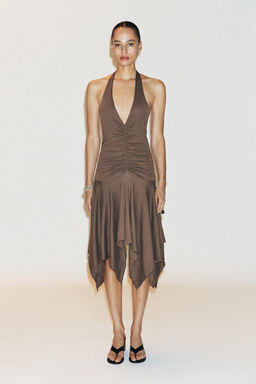 ASYMMETRIC HALTER DRESS