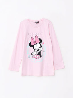 Bisiklet Yaka Minnie Mouse Bask?l? Uzun Kollu K?z ?ocuk Pijama Tak?m? - Waikiki фото 2