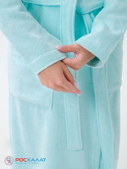 Женский халат с капюшоном морская волна МЗ-06 (58)