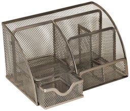 Подставка для канцелярских принадлежностей INFORMAT 7 отделений, 125х220х140 мм, серебро м...