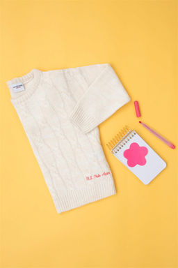 Кремовый меланжевый свитер для девочки