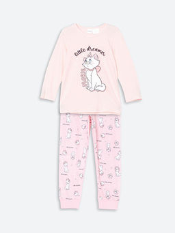 Bisiklet Yaka Bask?l? K?z ?ocuk Pijama Tak?m?