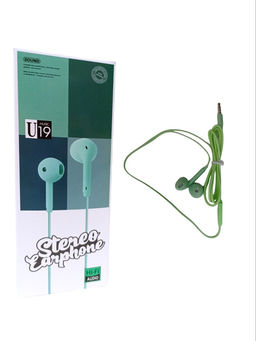 Наушники (7950) с микрофоном, зеленые, в коробке