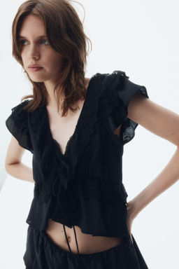 Blusa de sat?n con volantes - H&m фото 3