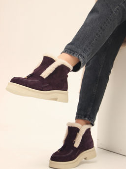 Ботинки EDART 307.florida be.сливовая замша/мех