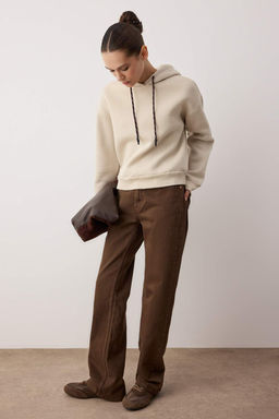 Tas Regular/Normal Kal?p Kordon Detayl? Kal?n Ici Polarl? Orme Sweatshirt TWOAW26SW00148 - Trendyolmilla фото 2