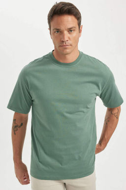 Oversize Genis Kal?p Bisiklet Yaka Basic Duz K?sa Kollu %100 Pamuk Tisort - Defacto фото 6