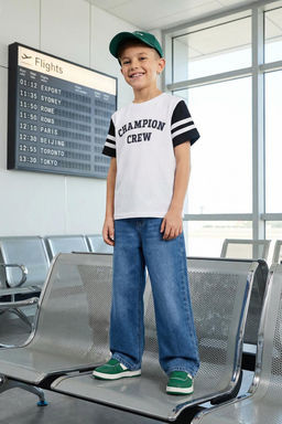 Beyaz Erkek Cocuk S?rt Bask?l? Orme T-Shirt TKDAW25TS00032 - Trendyolmilla фото 4