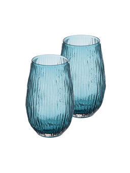 52625 GIPFEL Набор стаканов VISCONTI 440 мл (2шт.). Материал: стекло. Цвет: сине-зеленый.