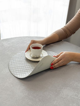 Набор салфеток сервировочных D36, 2 шт бежево-серый ПВХ - Denastia фото 3