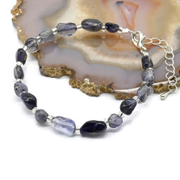 Браслет из цитрина галтовка 5*8мм, 18см Радуга камня  фото 2