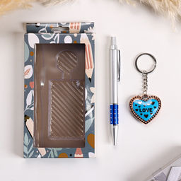 Набор подарочный 2 в 1, ручка, брелок