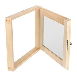 Форточка в парную, стеклопакет, 0,5х0,6 м, с ручкой, затвором, петлями, липа