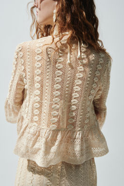 Blusa de encaje con ribetes de volante - H&m фото 6