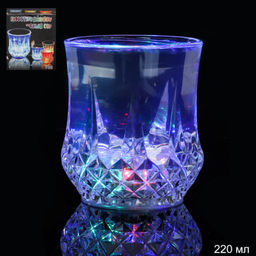 Стакан светящийся 200 мл Ананас пластик / RN-253 /уп 210/ Новогодний/ Уценка/ Не светятся