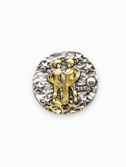 Цена за 12 шт. Значок Знаки зодиака ассорти, золото в серебре