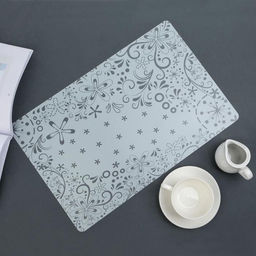 Цена за 12 шт. Салфетка сервировочная на стол «Цветочные узоры» , 42×28 см, цвет белый