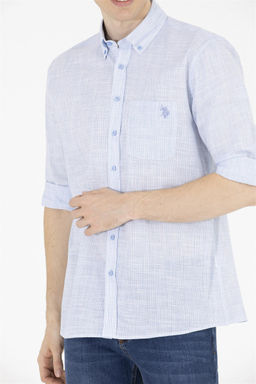 Мужская синяя рубашка с длинным рукавом - U.s. polo assn фото 13