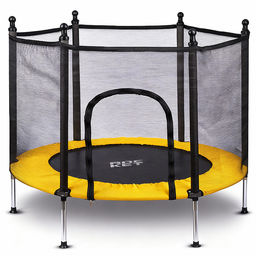 Батут ROCKET, d=140, внешняя сетка высотой 88 см., общая высота 122 см. черный с желтым