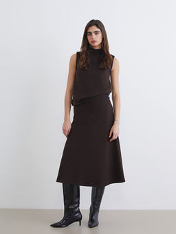 Beli Lastikli A Kesim Triko Etek