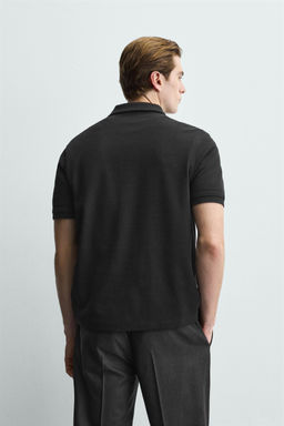 POLO REGULAR FIT ESTRUCTURA / Negro - Zara фото 3