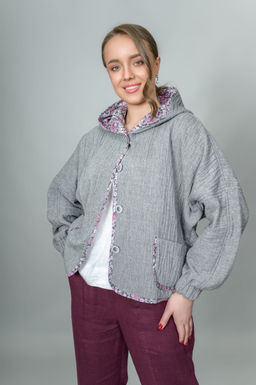 Бомбер из муслина с эффектом крэш.