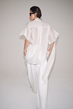 CAMISA PA?UELO ZW COLLECTION / Blanco - Zara фото 5