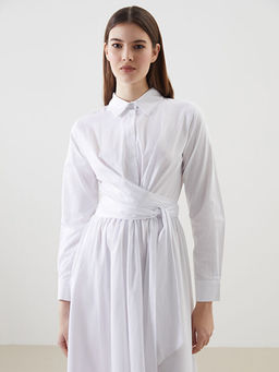 G?mlek Yaka Poplin Elbise