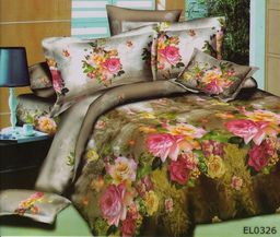 КПБ 2,0 спальный с Евро простыней на резинке Комплект постельного белья из поплина Эконом - Прованс
