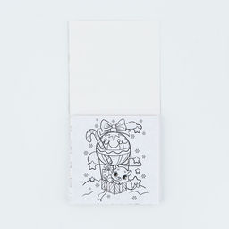 Подарочный набор новогодний, блокнот-раскраска и восковые мелки «Новогодний енот»