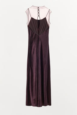 LONG SATIN MESH DRESS - Zara фото 6