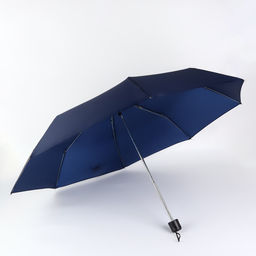 Зонт механический «Однотон», 3 сложения, 8 спиц, R=48/55 см, d=96 см, тёмно-синий