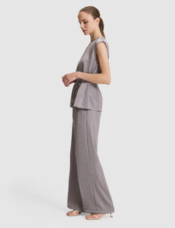 A__k Gri Loose Fit Kanvas Pantolon