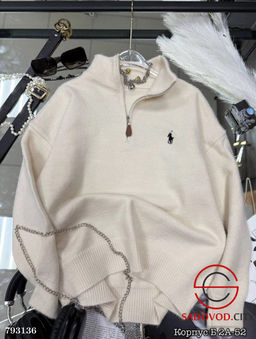Женский свитшот с молнией и люксовым логотипом Polo