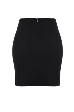 Siyah Kruvaze Kapama Mini Boy Dokuma Etek TWOAW25ET00070