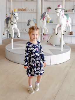 Платье Эля синий единороги - Sovalina фото 10