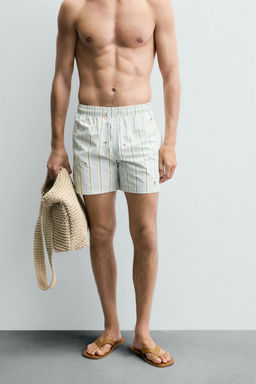 EMBROIDERED MID-LENGTH SWIMMING TRUNKS - Zara фото 2