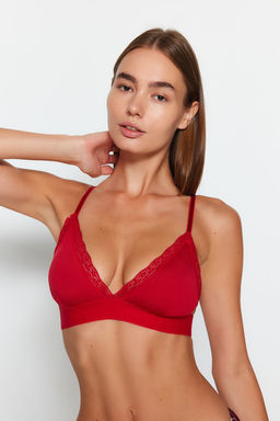 TRENDYOLMILLA Siyah Micro Dantelli Ip Ask?l? Dolgusuz Balensiz Kapl? Bralette Orme Sutyen THMAW24SU00011
