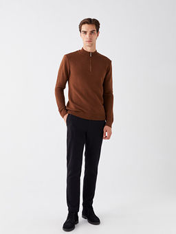 Dik Yaka Uzun Kollu Erkek Triko Kazak