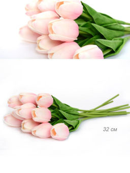 Цветок искусственный Тюльпан 30 см светло-розовые / 1205 /уп 10/200/1200/ латэкс